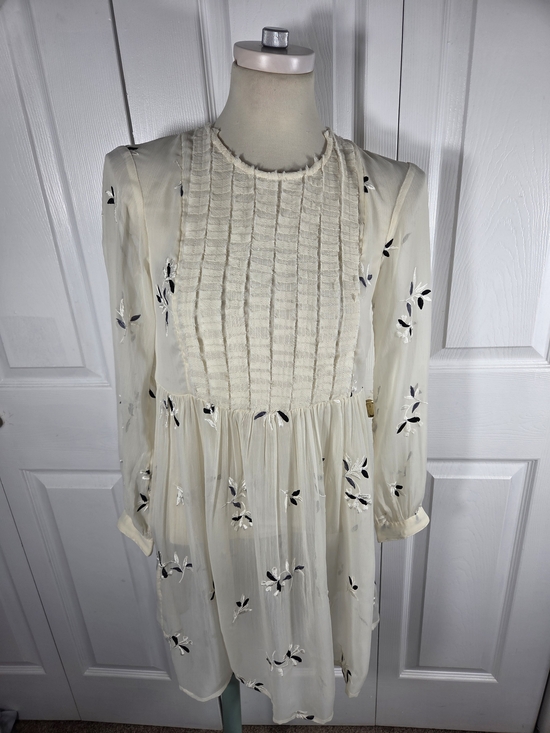 Anthropologie Dresses & Skirts - Anthropologie Feather Bone Cream Embroidered Boho Mini Dress 4